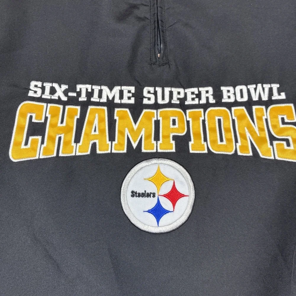 Reebok Pittsburg Steelers NFL On Field‎ 1/4 Zip Windbreaker Super Bowl Size XL